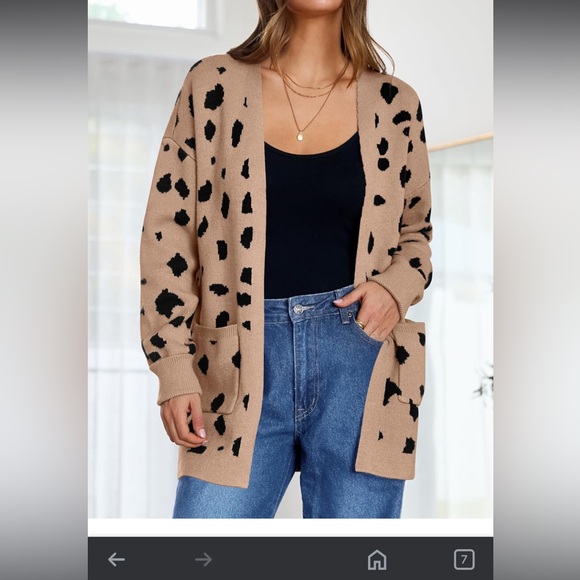 Long sleeved leopard print sweater.  size XL - Picture 5 of 11